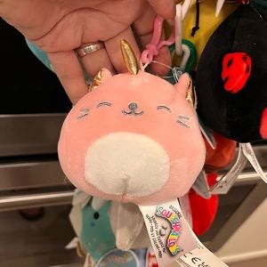 Araminta squishmallow clip pink and gold Caticorn cat and unicorn nwt